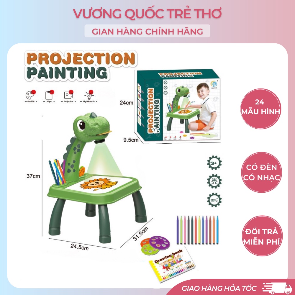 Đồ chơi bàn vẽ đèn chiếu thông minh cho bé tập tô phát triển tư duy sáng tạo vuongquoctretho