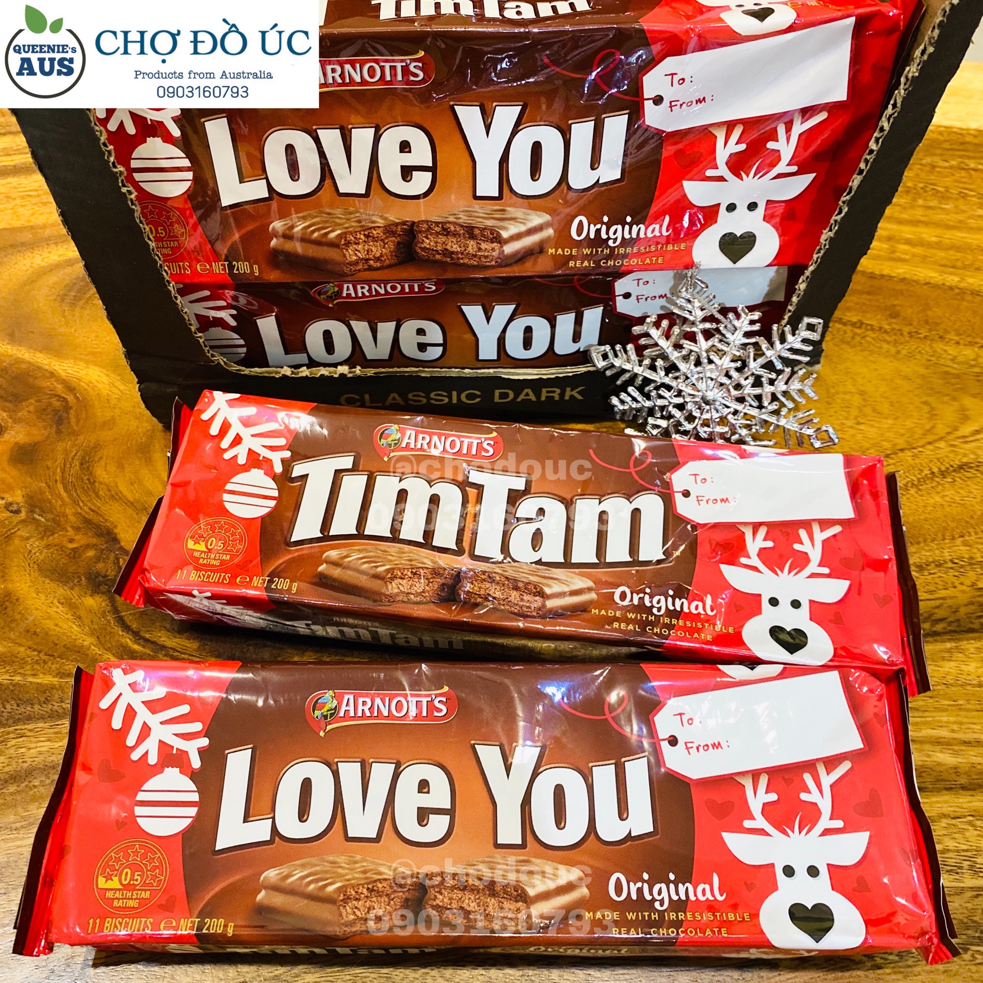 Bánh quy phủ chocolate TimTam Christmas phiên bản đặc biệt Noel 2020