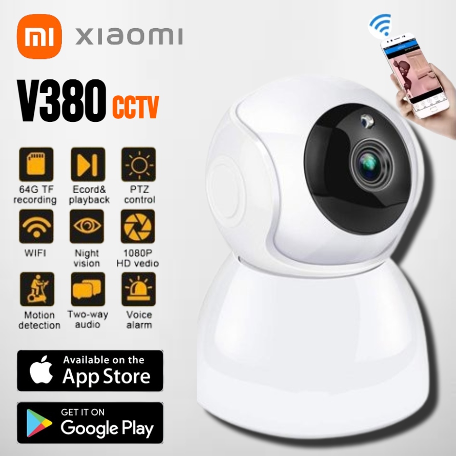 It's New2023 Xiaomi style new V380 1080p dome camera Wireless WiFi IP view camera home security camera with auto