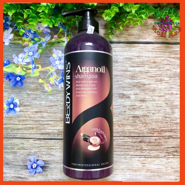 Dầu gội cho tóc khô hư tổn collagen berdywins arganoil shampoo 1000ml