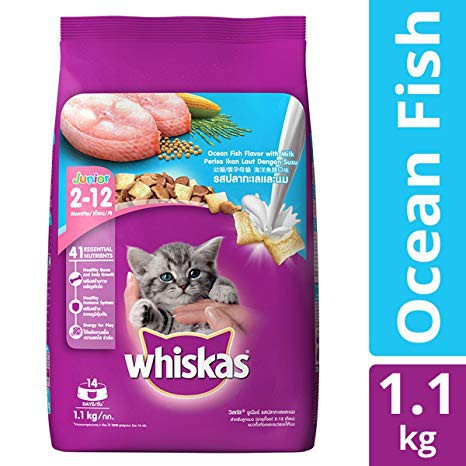 Thức ăn cho mèo, hạt whiskas cho mèo con gói 1,1kg, mèo trưởng thàng gói 1,2kg - Petlover