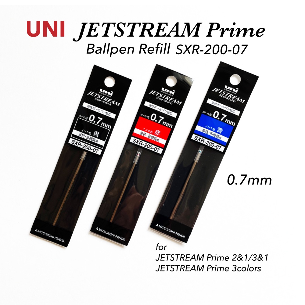 Uni JetStream Refill đổi mới SXR-200-07 (0.7mm) 3 màu Đenđỏxanh cho dòng máy bay phản lực mô hình sxe3, msxe3, msxe4 được thực hiện tại Nhật Bản trực tiếp