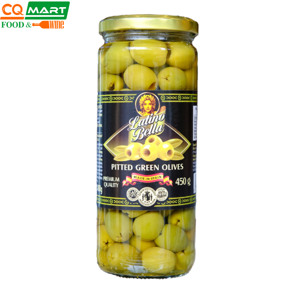 Trái oliu xanh hiệu latino bella hũ 450g