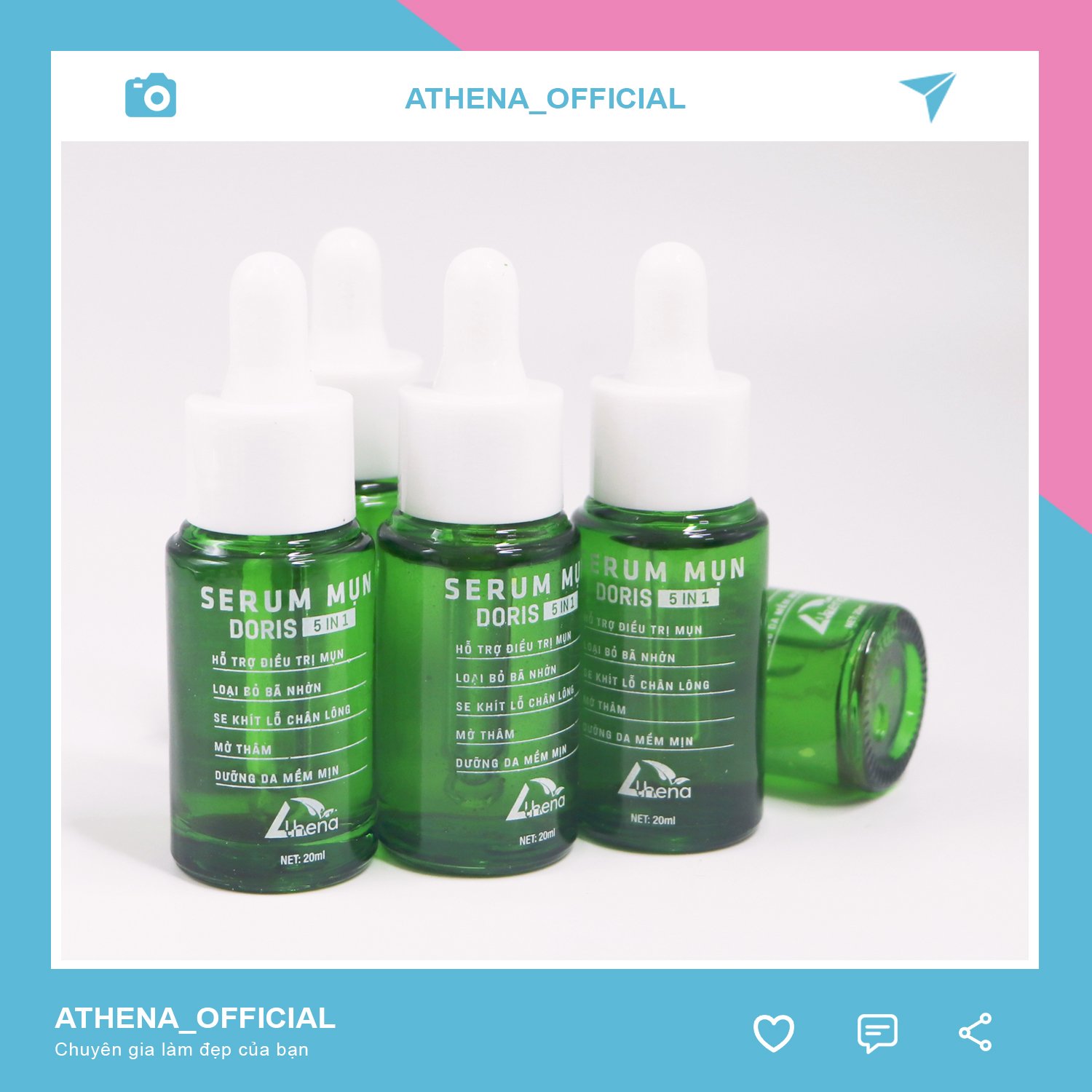 Serum Mụn Doris ATHENA Ngăn ngừa/ Hỗ trợ điều trị các loại mụn thể nặng