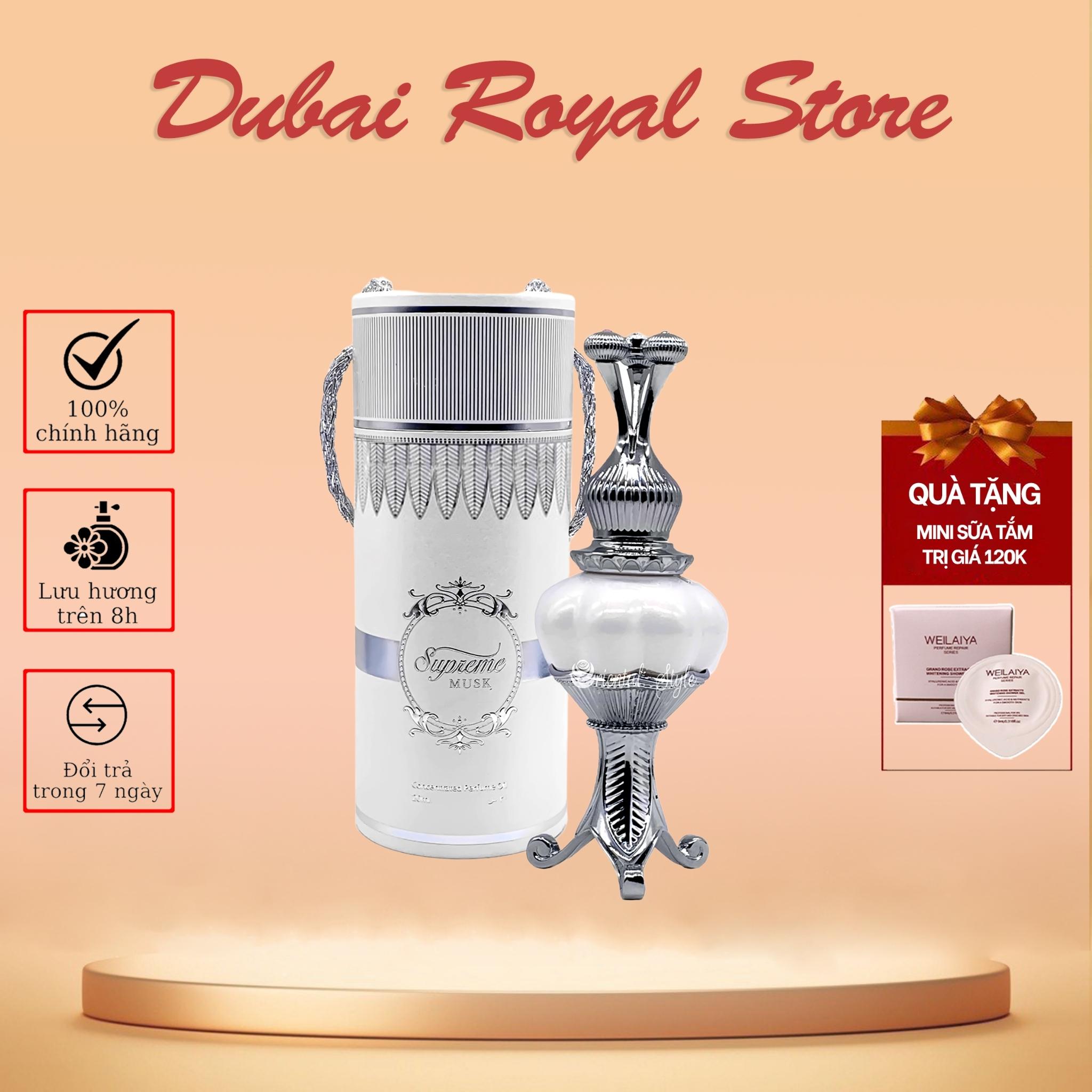 Tinh dầu nước hoa  Dubai Super Musk hương thơm tươi mát nhẹ nhàng sang chảnh 20ml