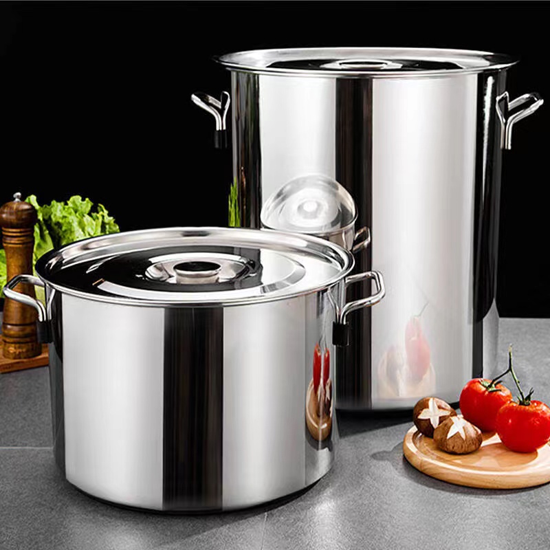 Nồi inox lớn 20l/30l/50l - nồi hầm xương, nấu súp, nấu bánh chưng nồi inox dày có nắp/nồi súp gia đình Nồi inox thương