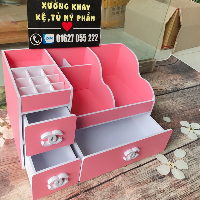 Kệ tủ đựng mĩ phẩm max 35cm hồng phấn mới
