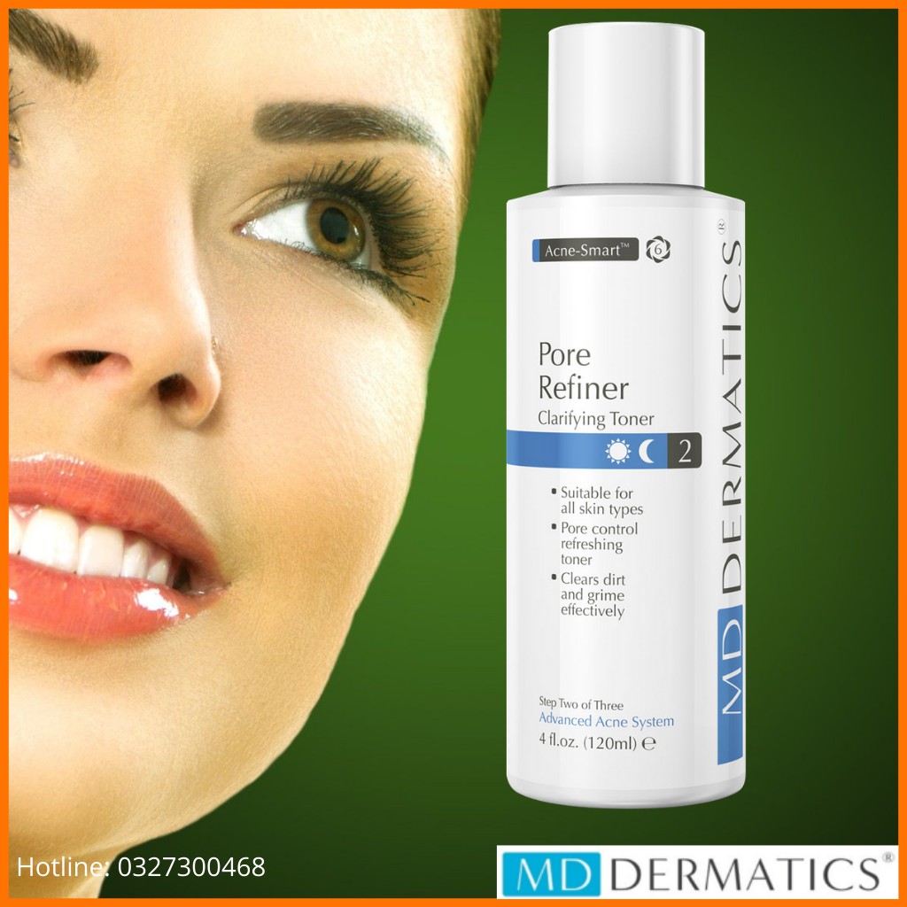 Chai số 2: nước cân bằng xử lý mụn pore refiner. chính hãng md dermatics