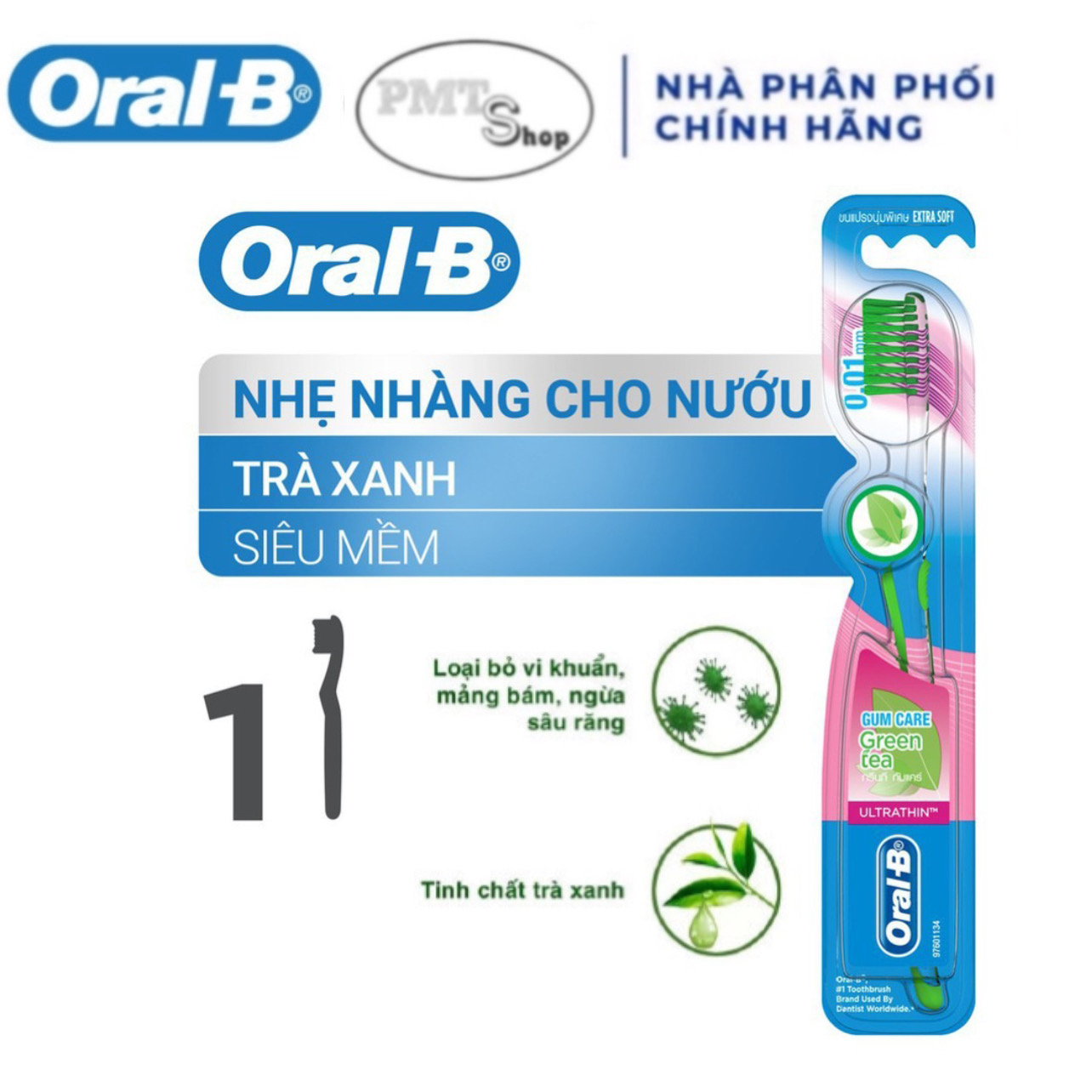 Bàn chải đánh răng Oral-B Trà đen / OralB Trà xanh Oral B siêu mềm mảnh