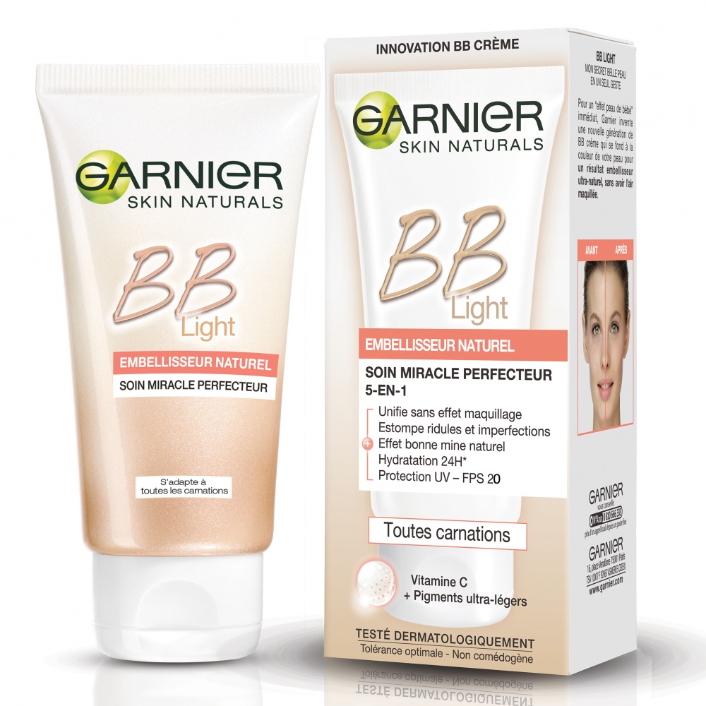 KEM NỀN TRANG ĐIỂM ĐA NĂNG GARNIER SKINACTIVE BB LIGHT EMBELLISSEUR NATUREL 50Ml