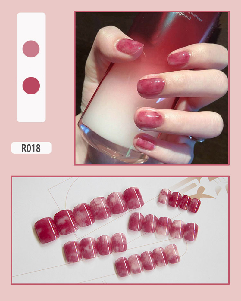 Móng tay giả có keo sẵn nail giả đẹp bộ 24 móng tay giả nhựa hot trend móng giả bộ móng tay giả TM-MT014