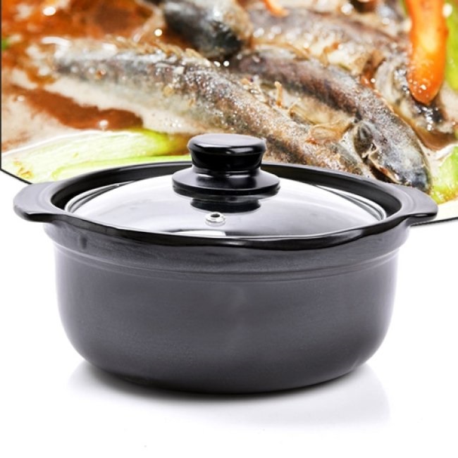 Nồi Đất Đáy Sâu, Nắp Kính dung tích 500ML. Phù Hợp Sử Dụng Kho Cá, Kho Quẹt... Giữ Nhiệt Tốt