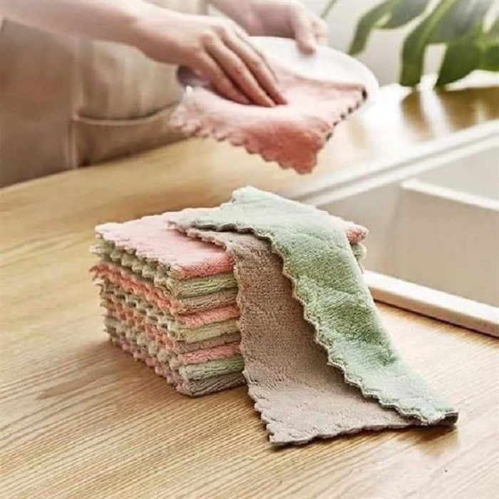Combo 10 khăn lau bát đĩa, lau bếp đa năng thấm hút