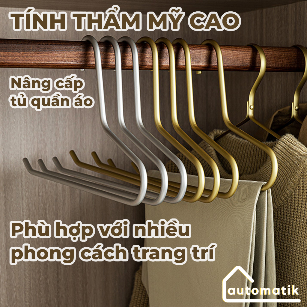Móc treo quần áo mạ vàng móc quần mắc phơi đồ chữ z dày bền không gỉ - automatik