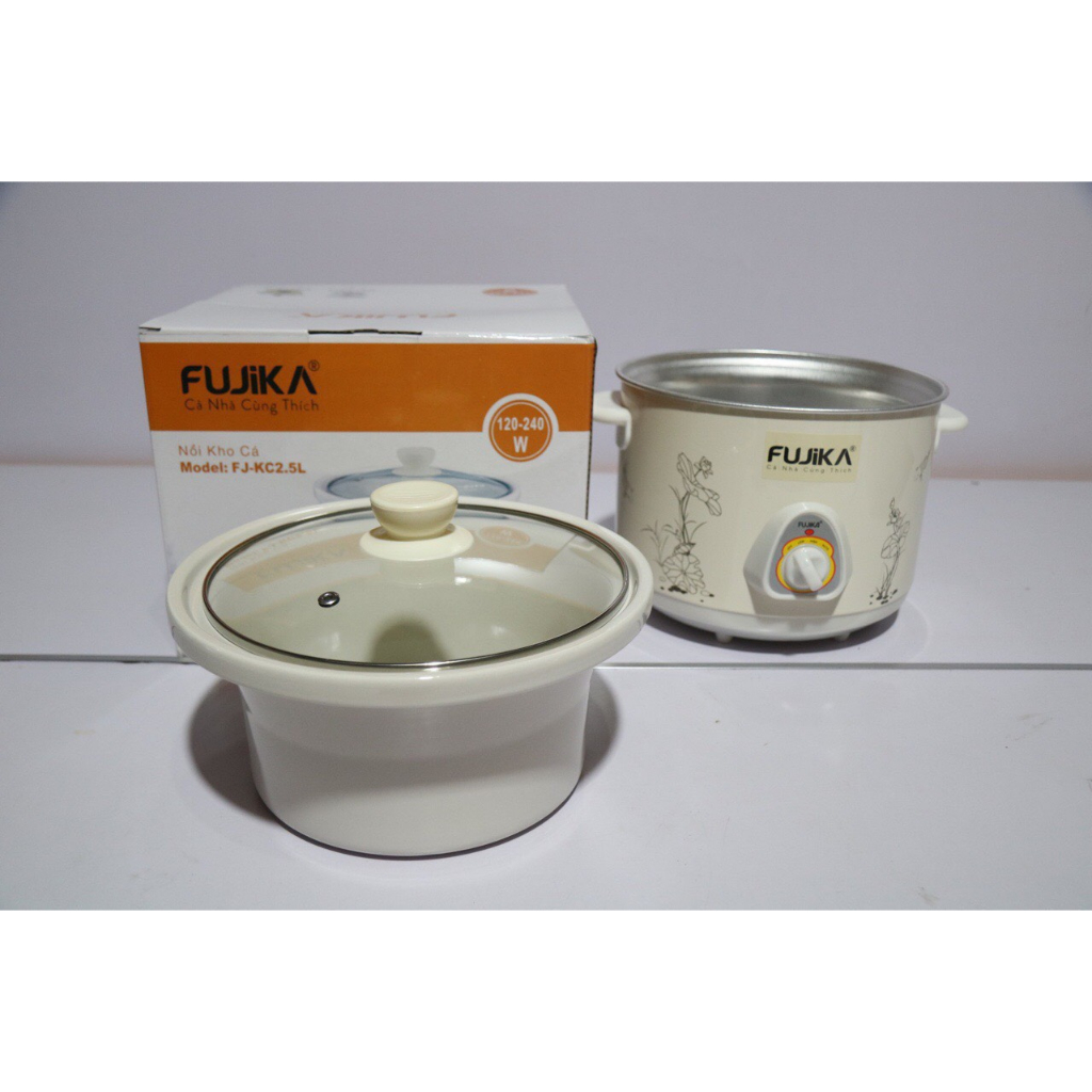 Nồi kho cá, nồi hầm cháo chậm đa năng - Hàng chính hãng Fujika 1.5 -2,5 lít- bảo hành 12 tháng