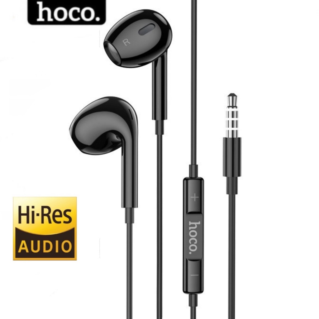 Tai nghe có dây giắc cắm 3.5mm chính hãng Hoco có micro đàm thoại hiệu ứng âm thanh vòng 6d bass mạnh chống rối ồn cho iphone samsung xiaomi...