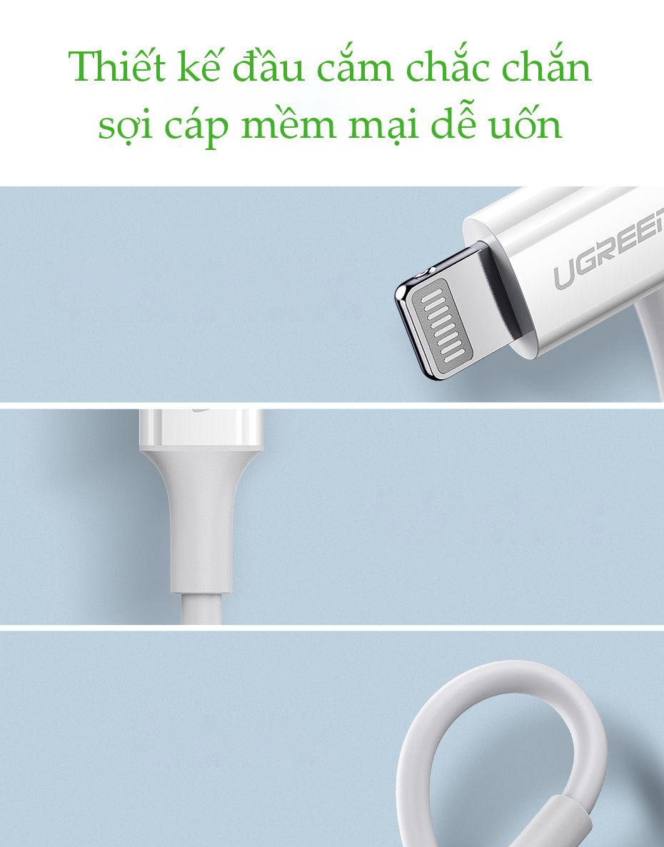 Cáp sạc nhanh USB-C sang Lightning MFI UGREEN US171 - Sạc nhanh 50% trong 30 phút cho iPhone 11 Pro Max / iPhone Xs Max / iPhone XR / iPhone 8 Plus, dài từ 0.25 - 2m Cáp sạc nhanh USB-C sang Lightning MFI UGREEN US171 - Sạc nhanh 50% trong 30 phút cho iPhone 11 Pro Max / iPhone Xs Max / iPhone XR / iPhone 8 Plus, dài từ 0.25 - 2m