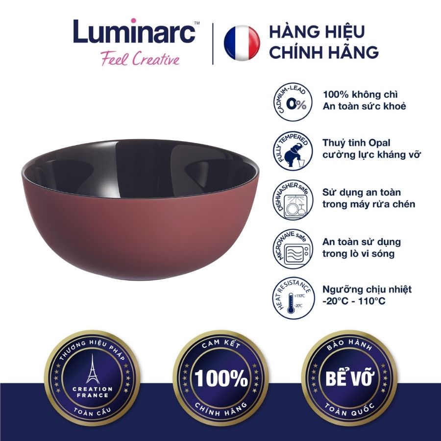 Bộ 6 chén thuỷ tinh luminarc vicky đỏ 12cm - luviq8578