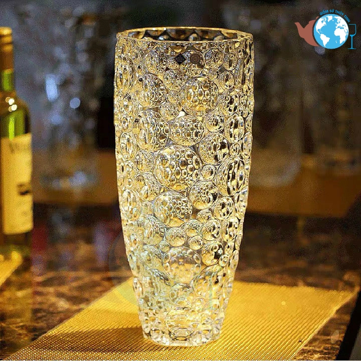 Bình bông lọ hoa thủy tinh trang trí chấm bi mới sang trọng cao cấp - lọ hoa cao cấp - 2032