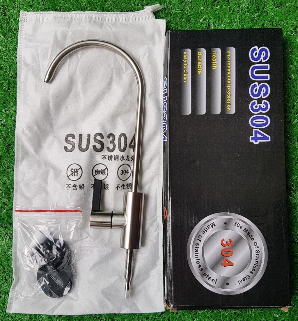 Vòi gạt NN inox 304 máy lọc nước ro, vòi gạt, vòi cổ ngỗng iox 304