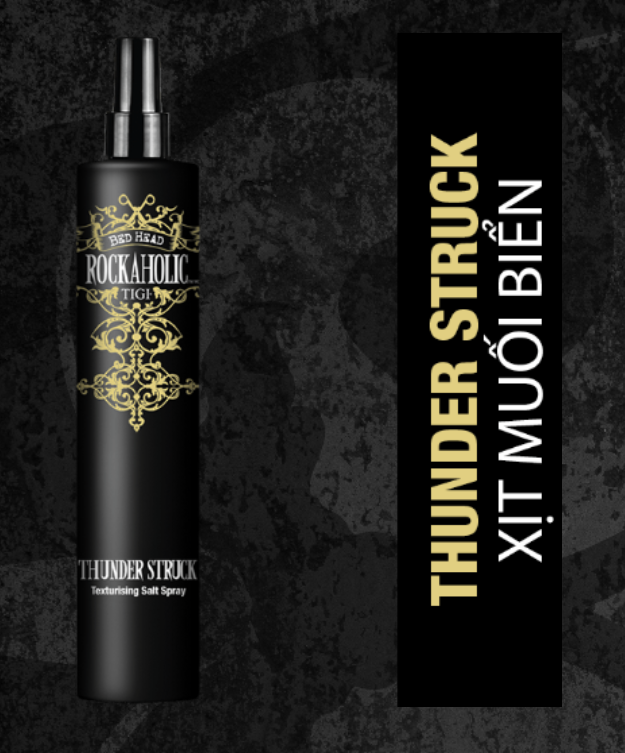 Xịt tạo phồng muối biển giữ nếp 250ml tigi rockaholic thunder struck- hàng nk chính hãng- check qr code- giá siêu sale