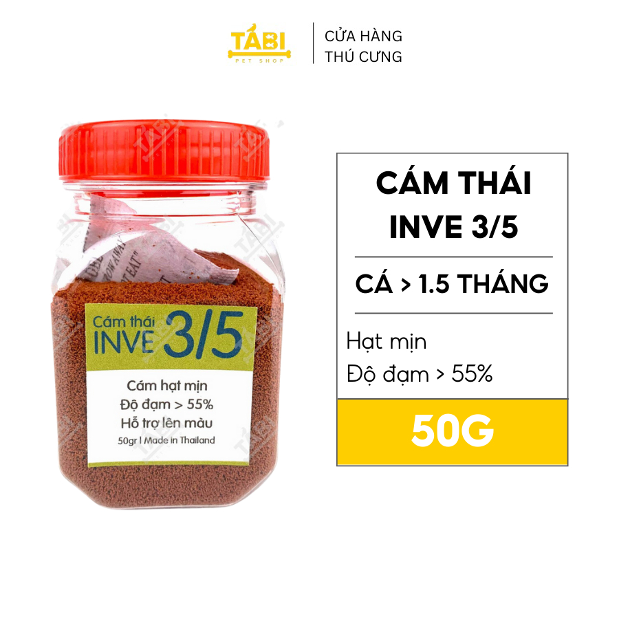 Hủ 50g Thức Ăn Cá Cám Thái Inve 3/5 Cho Cá Beta, Guppy, 7 Màu, Cá Vàng...