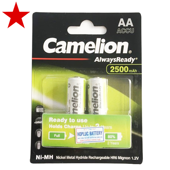1 vỉ pin sạc AA Camelion 2500mAh chính hãng (1 vỉ 2 viên)