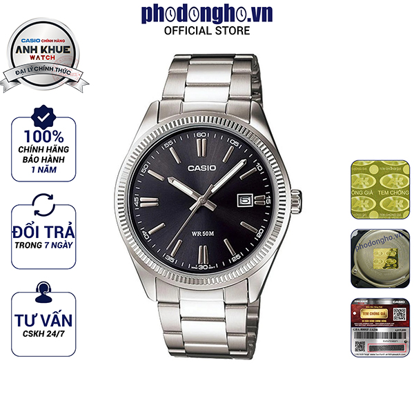 Đồng hồ nam dây kim loại casio anh khuê mtp-1302d-1a1vdf