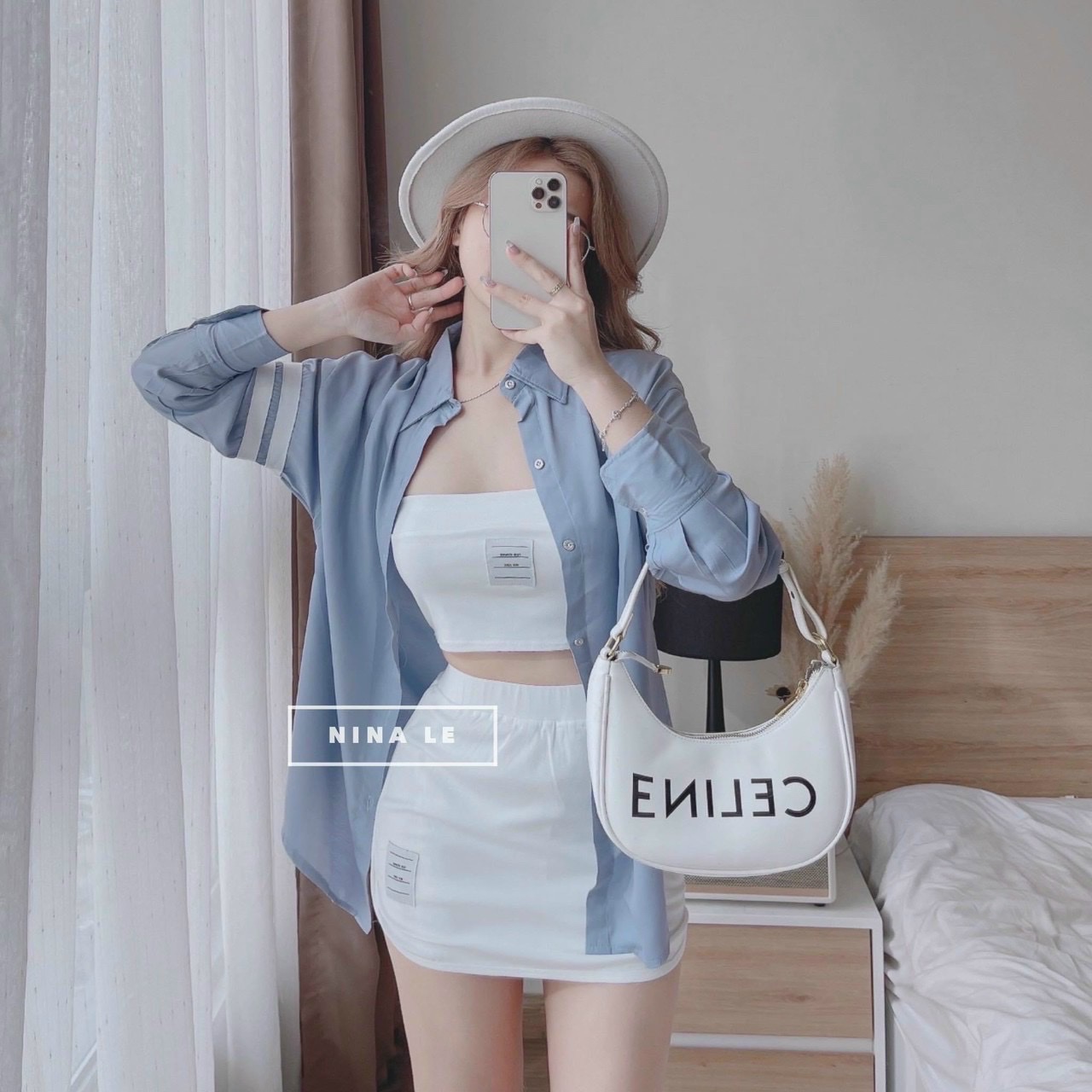 Set bộ nữ đi chơi set đồ bộ nữ sành điệu chân váy và áo trong borip kèm áo khoác sơ mi lụa xinh xắn dễ thương DX