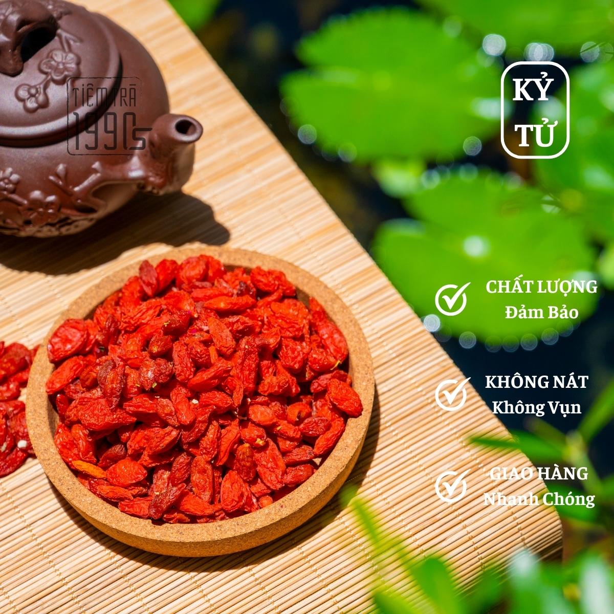 Kỷ tử hạt to, ngọt trà kỷ tử đẹp da, làm trà dưỡng nhan, chè dưỡng nhan trà thảo mộc - tiệm trà 1990s