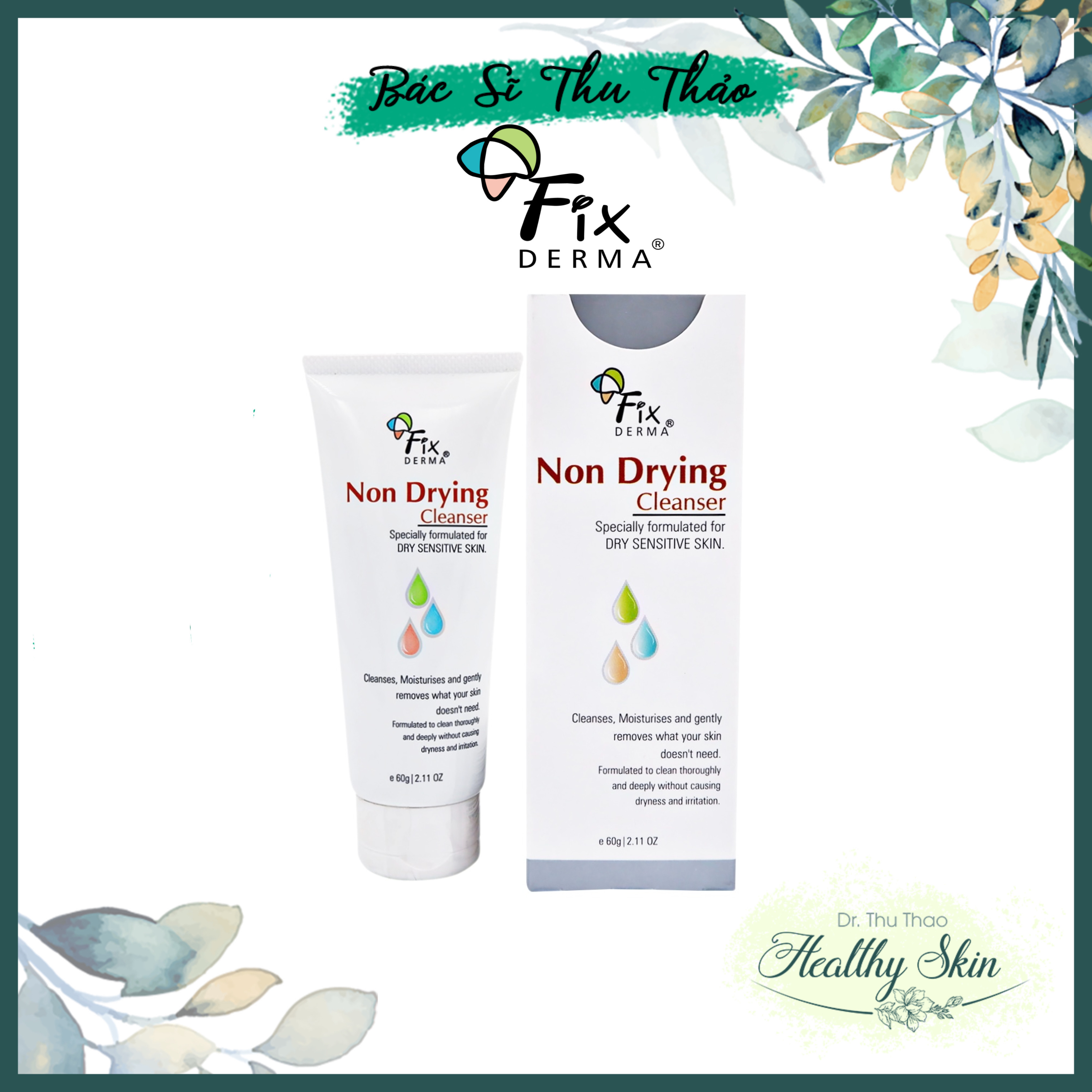 Sữa rửa mặt dành cho da nhạy cảm fixderma non drying cleanser