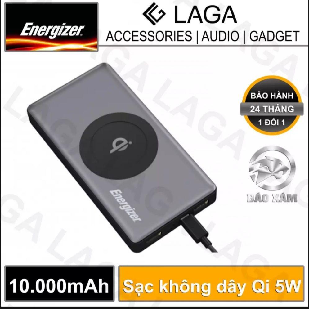 Pin dự phòng energizer 10000 mah hỗ trợ sạc không dây 5w - qe10000 hãng phân phối chính thức