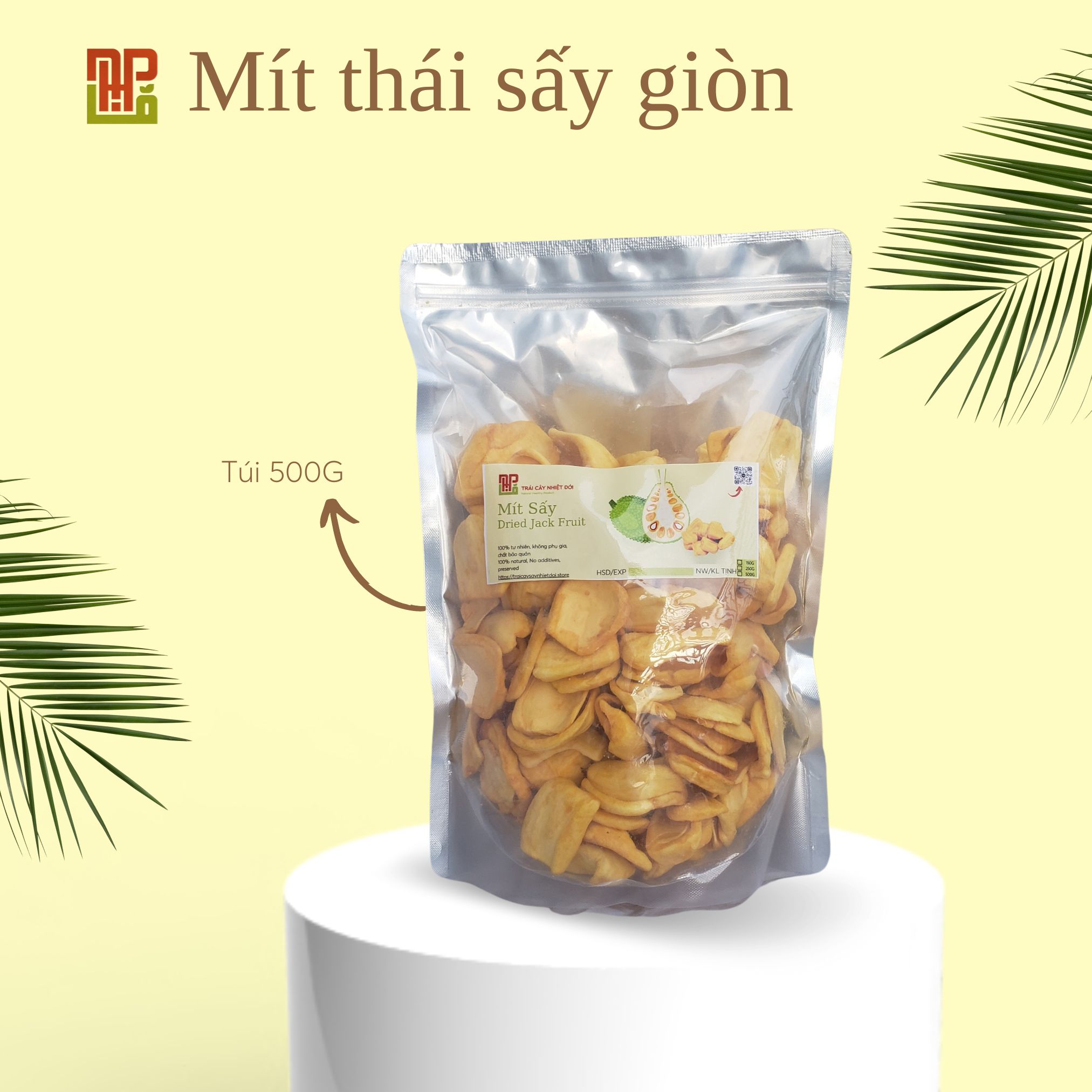 Mít sấy khô giòn mít sấy nguyên miếng không vụn hàng xuất khẩu túi 250g - trái cây sấy nhiệt đới