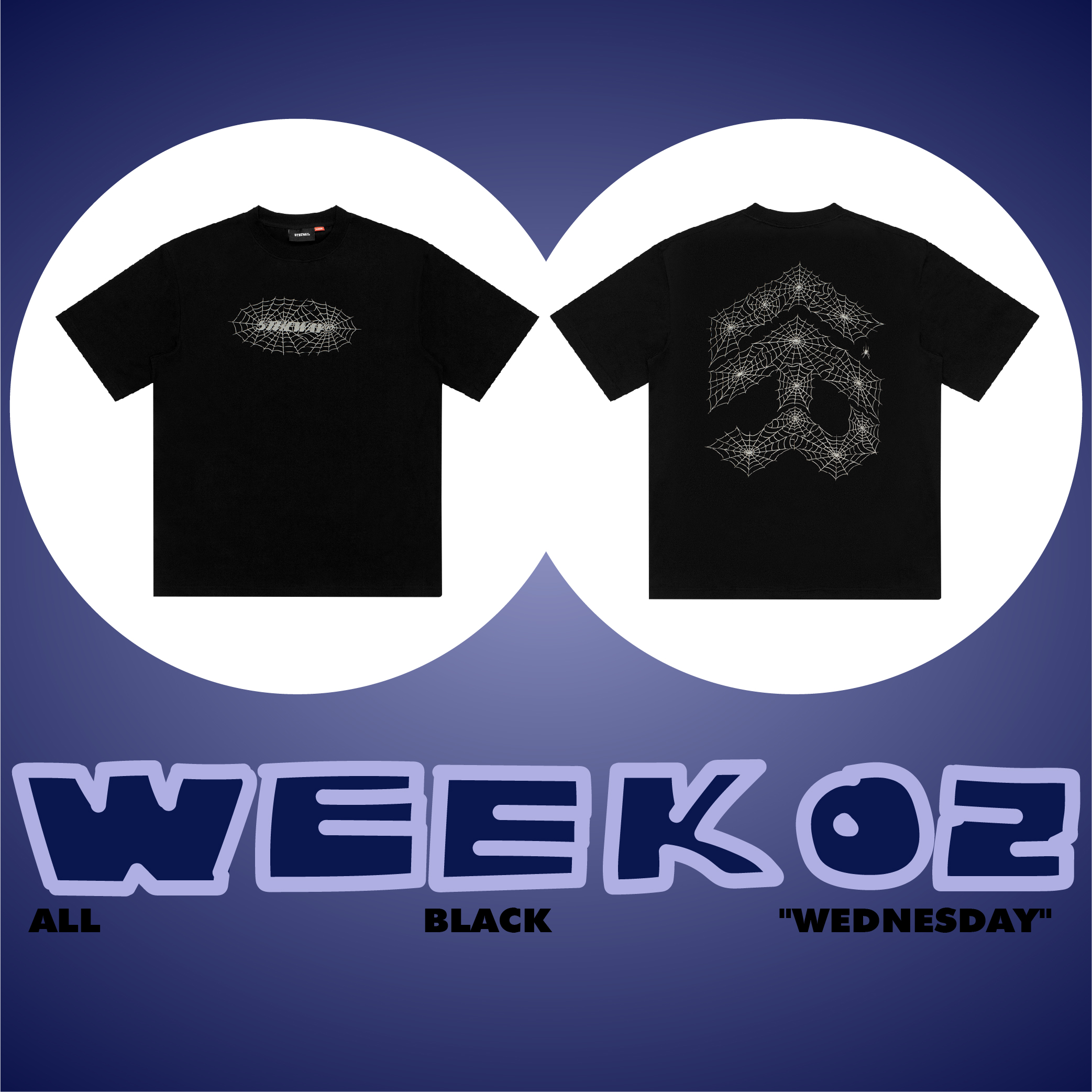 5THEWAY® /spider web/ NEW TEE™ in BLACK aka Áo Thun Đen