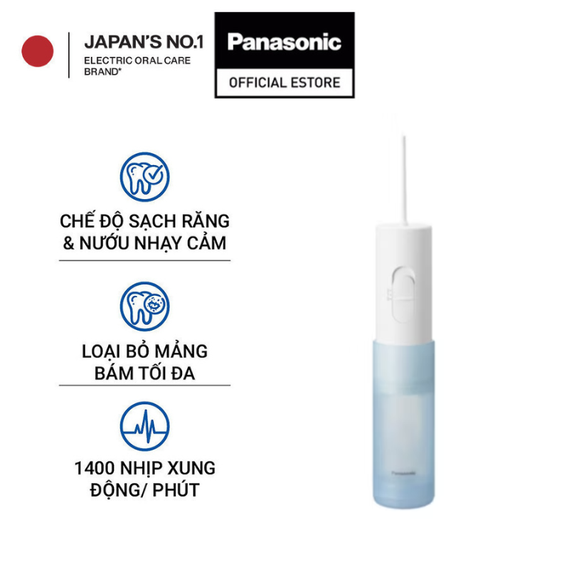 Máy tăm nước cầm tay Panasonic dùng pin EW-DJ11/EW-DJ31 - Hàng chính hãng - Bảo hành 12 tháng