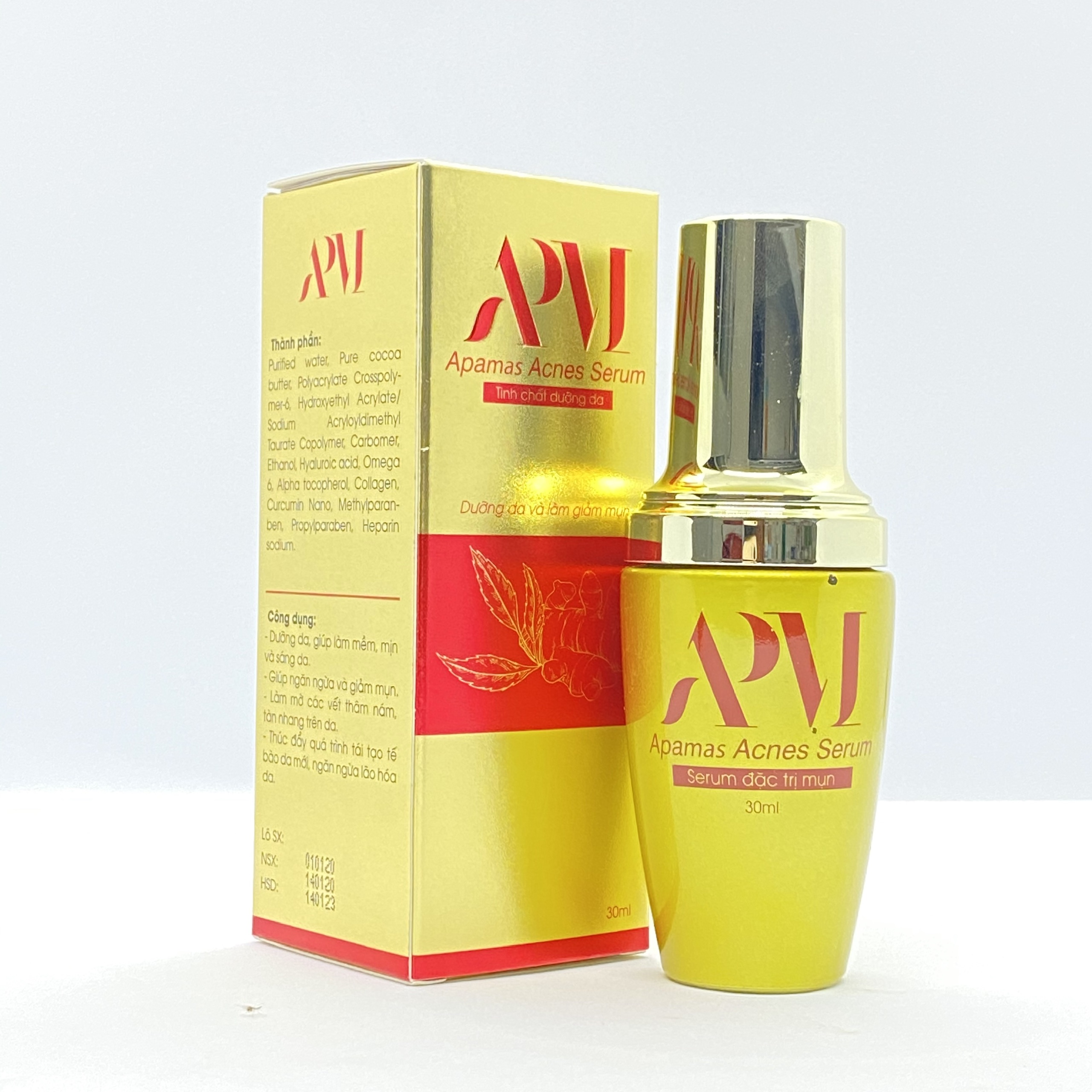 Mỹ phẩm cao cấp Apamas Acnes Serum 30ml - Chuyên gia xử lý mụn, phục hồi nhăn sắc và chống lão hóa da