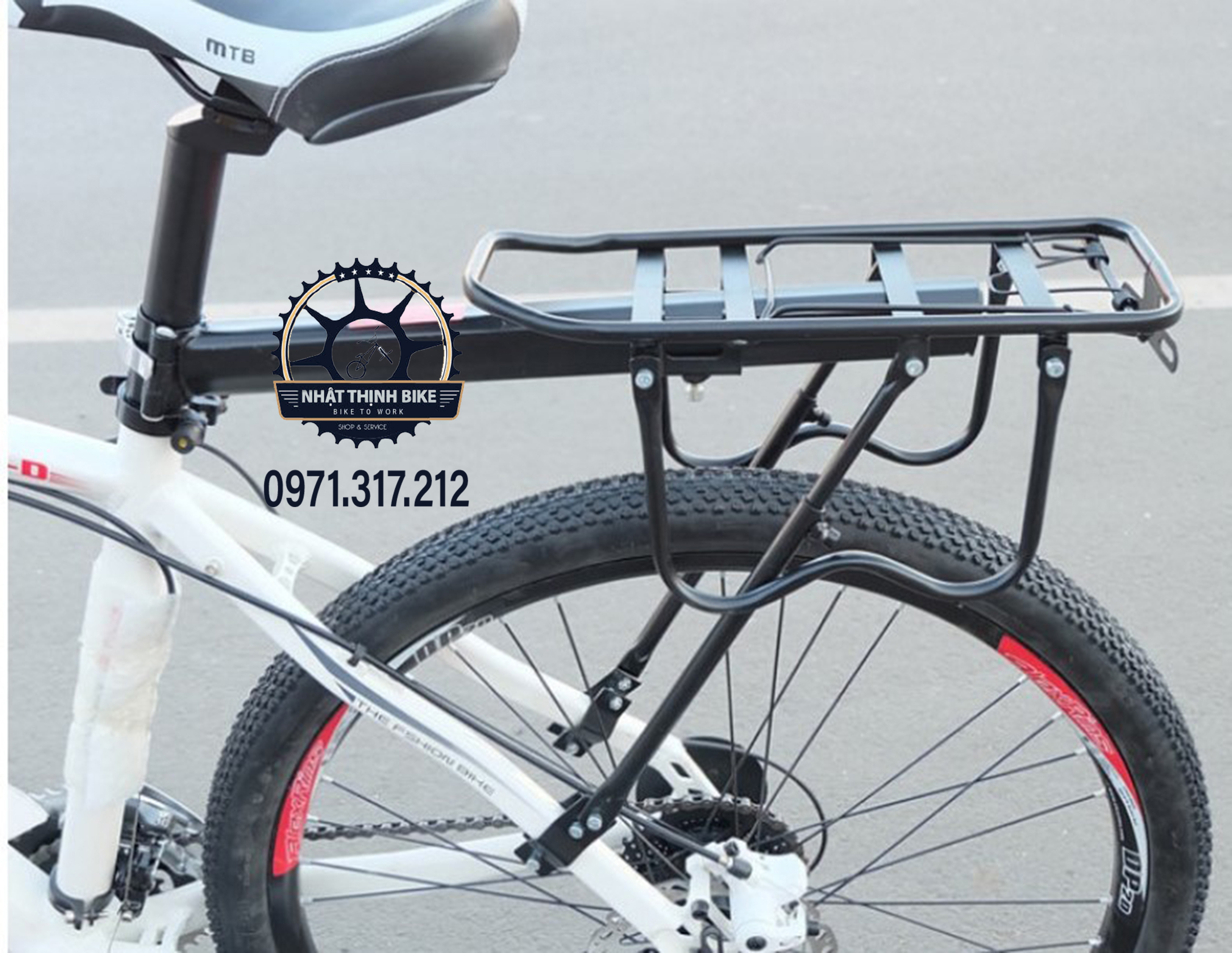Gác ba ga xe đạp đa năng, baga xe đạp gắn cọc yên nhôm pha thép tải 25kg