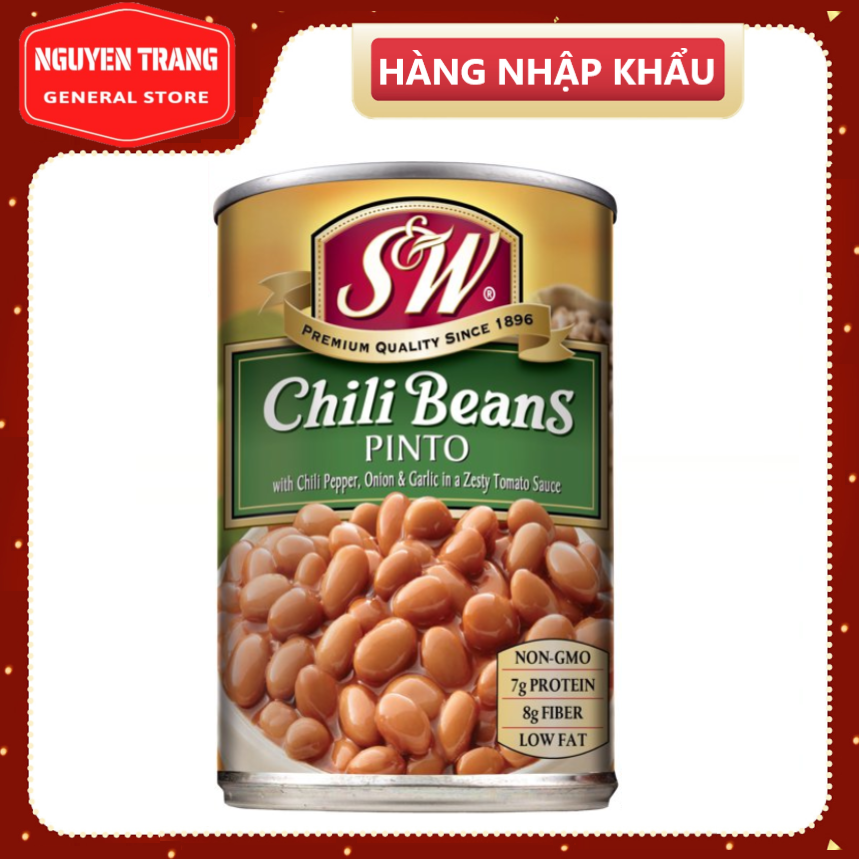 Đậu ớt Pinto CHILI BEANS S&W 425g