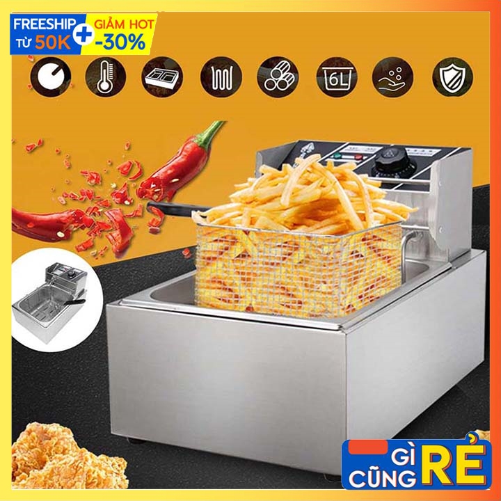 Bếp chiên nhúng , bếp chiên nhúng điện đơn 6L