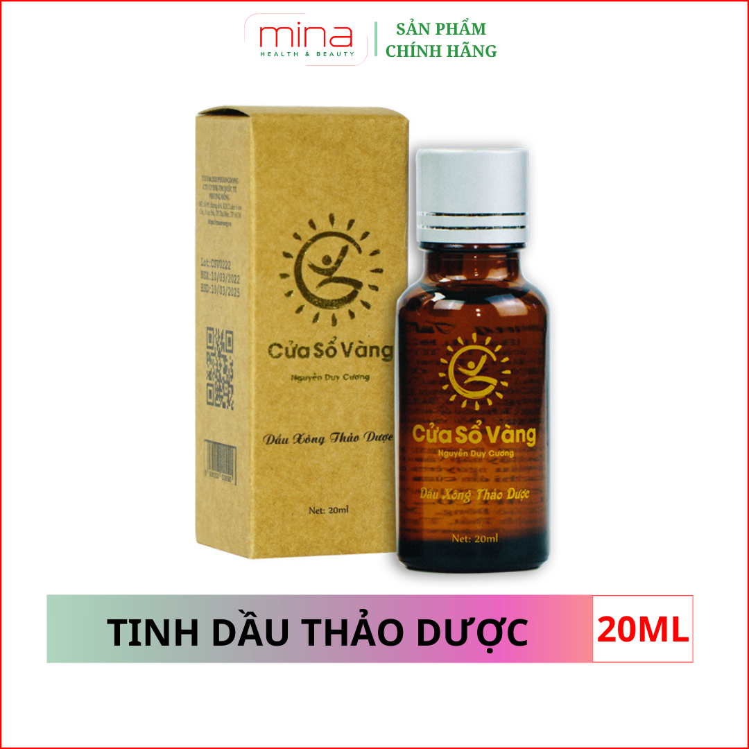 Tinh Dầu Xông – Tinh Dầu Thảo Dược Thiên Nhiên Cửa Sổ Vàng Giúp Thư Giãn Giảm Mệt Mỏi Kháng Khuẩn… Lọ 20ml