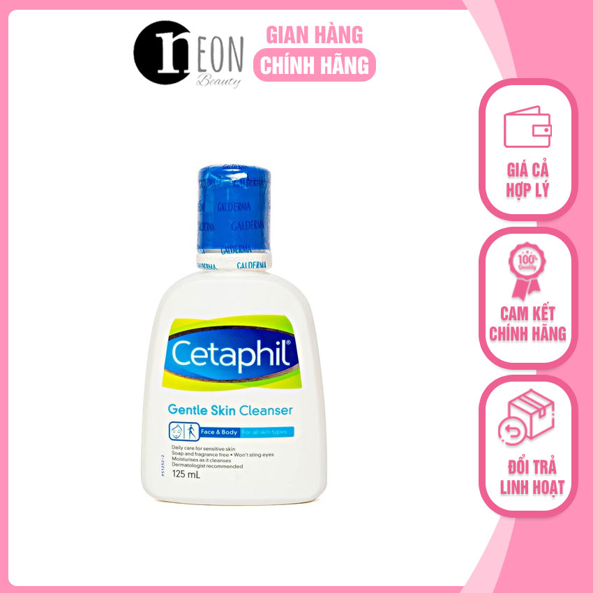 [FREESHIP] sữa rửa mặt Cetaphil Gentle Skin Cleanser 125ml dịu nhẹ NB24 công dụng rửa mặt khô, giúp dưỡng ẩm, cân bằng pH trên da - NEON BEAUTY
