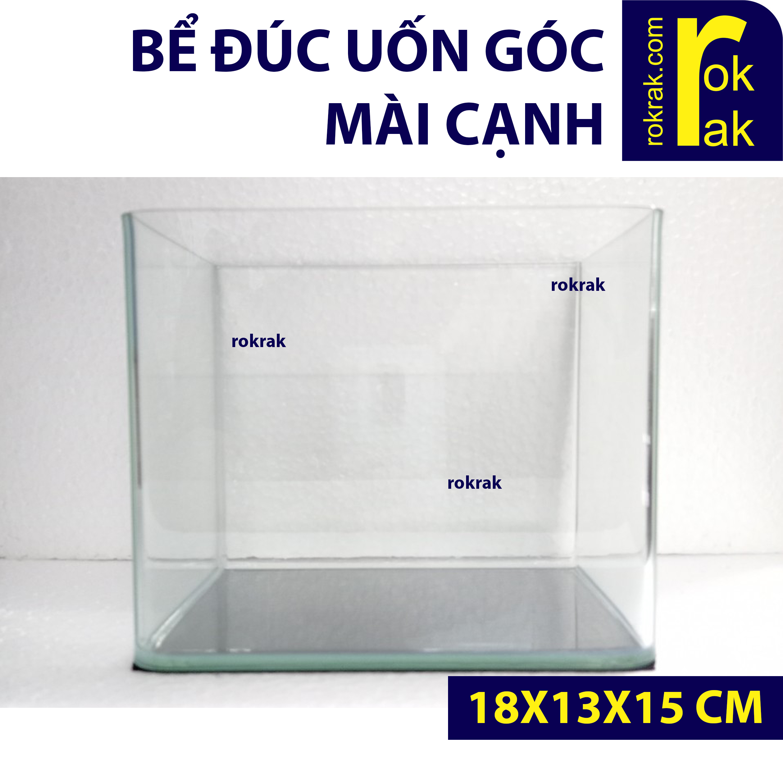 [HCM]Hồ đúc mini bể thủy sinh nano uốn góc mài cạnh vi tính độ trong cao 18x13x15 cm