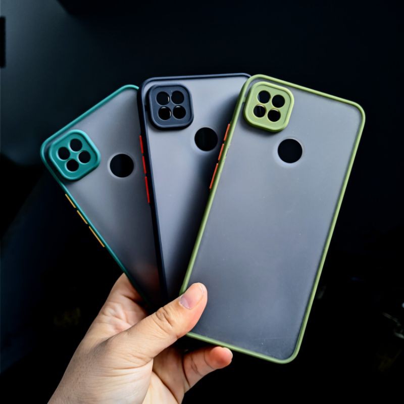 Redmi 9C - Ốp lưng nhám viền màu bảo vệ Camera