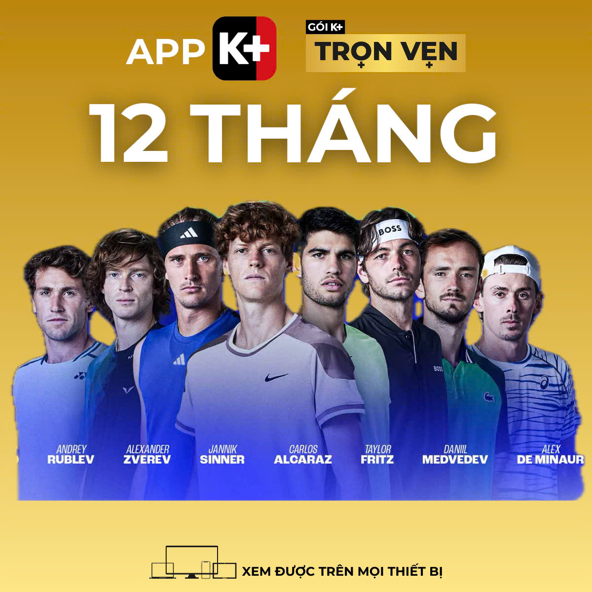 APP K+ Gói Trọn Vẹn 12 tháng - Xem bóng đá Ngoại hạng Anh, Tennis, F1, Golf, UFC, phim hành động, bom tấn