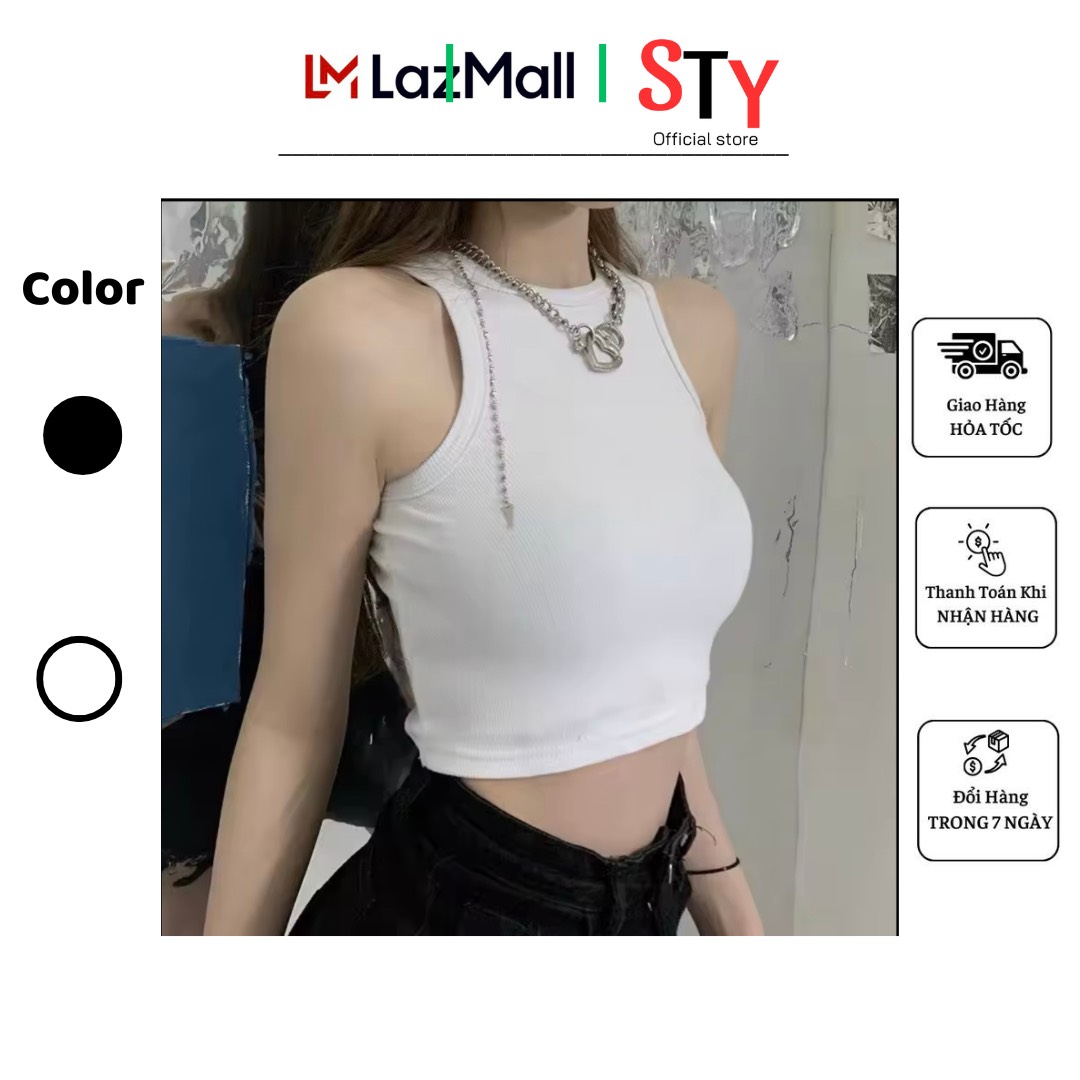 Áo ba lỗ sát nách croptop nữ STY áo ôm body chất thun 4 chiều mềm mịn co giản thoải mái