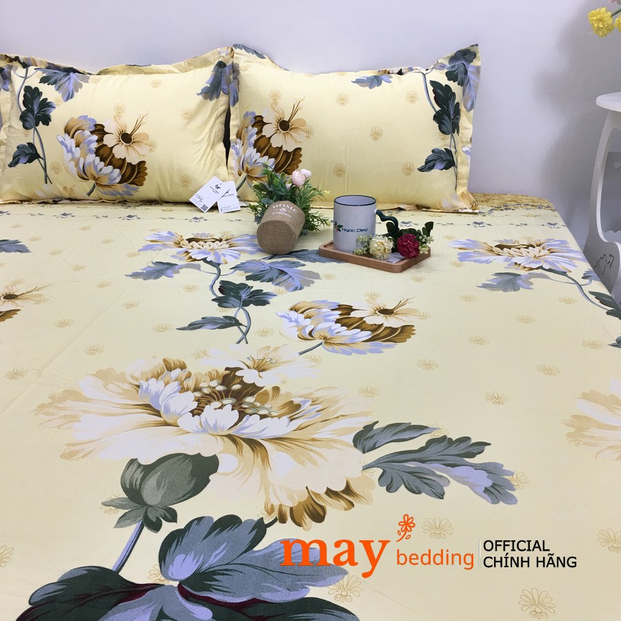 Drap trải giường kèm gối cotton poly nhiều mẫu