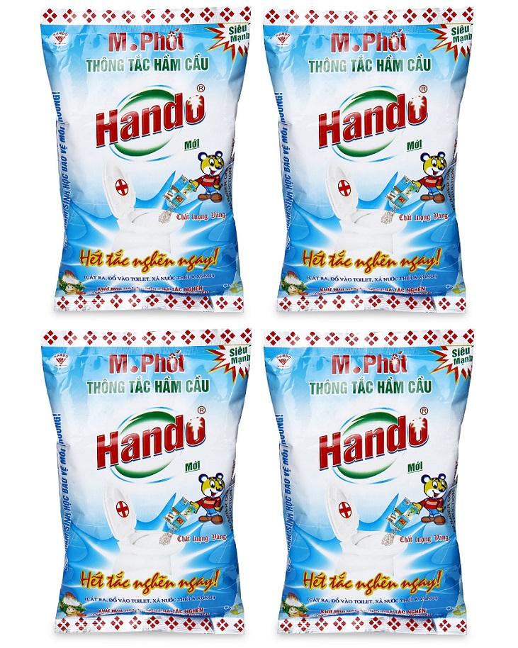 Bộ 4 gói bột thông tắc hầm cầu bể phốt 300g Hando BT41