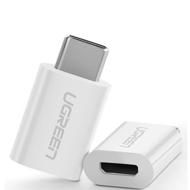 Ugreen 30154 màu trắng đầu chuyển đổi type c sang micro usb vỏ nhựa abs us157