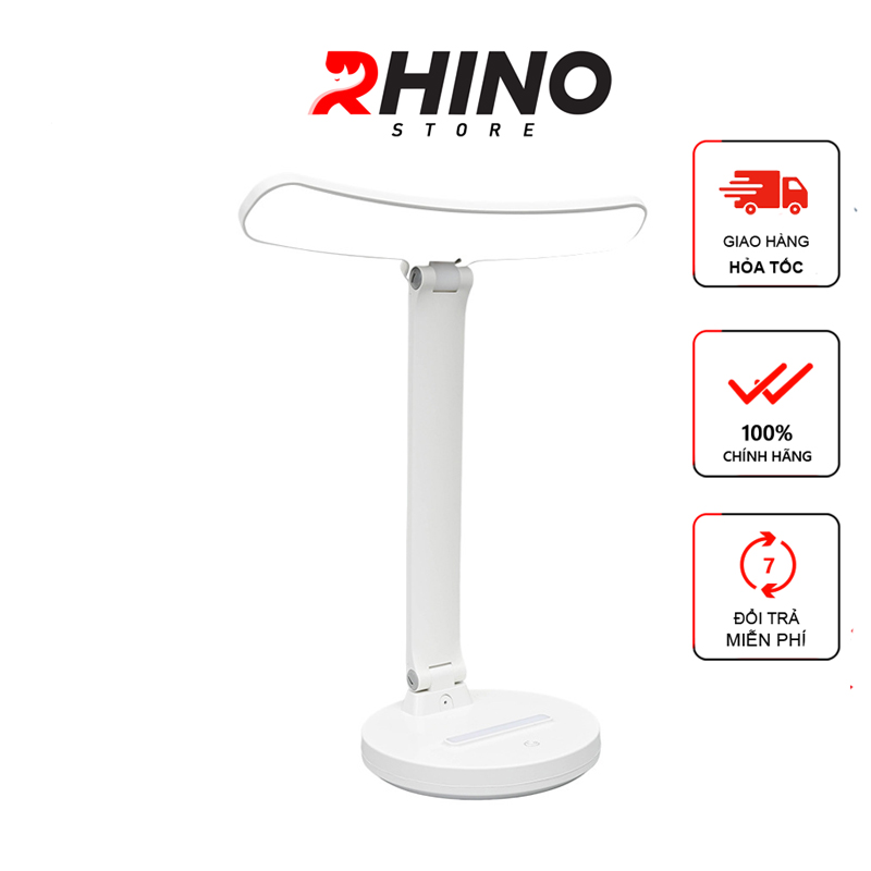 Đèn học LED 3 ánh sáng bảo vệ mắt chống cận cảm ứng Rhino L206, tích điện đa năng làm việc, để bàn học