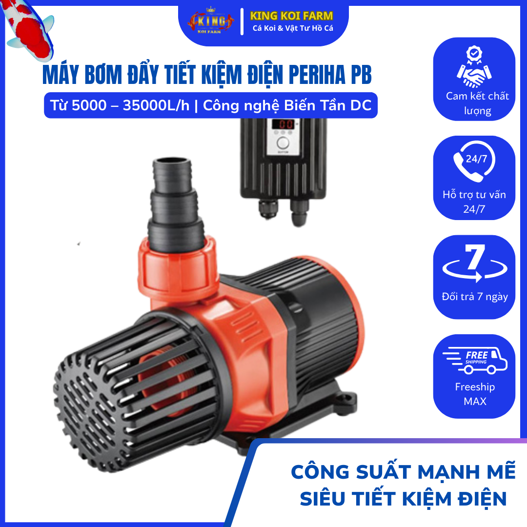 Máy Bơm Nước Periha PB Công Suất Lớn 5000–35000L H – Tiết Kiệm Điện – Vận Hành Ổn Định – Dành Cho Hồ Cá Koi Ao Cảnh